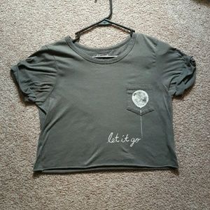Delia's Gray Let it Go Crop Top